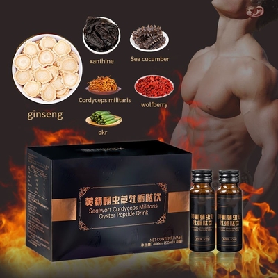 OEM LOGO Sealwort Cordyceps Militaris Oyster Peptit İçecek Dayanıklılığı Artırır Erkek Sağlık Oral Sıvı