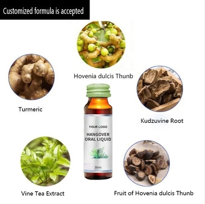 Anti Alkollü Bitkisel Hovenia Dulcis Radix Puerariae Özü Vegan Akşamdan Kalma İçeceği OEM ODM