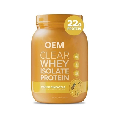 Sıcak Satış OEM Şeffaf Peynir Altı Suyu İzole Protein Tozu Sıfır Laktoz Sıfır Şeker Keto Dostu Mango Ananas Lezzet