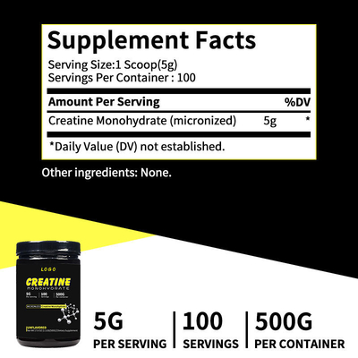 OEM Gıda Diyet Takviyesi kreatin monohidrat 500g peynir altı suyu kreatin monohidrat Tozu