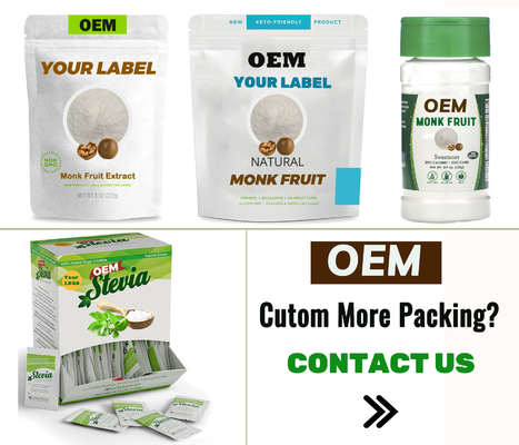 Sıfır Kalorili OEM Toz Karışımı Tatlandırıcı Keşiş Meyve Özü Stevia Eritritol Tozu