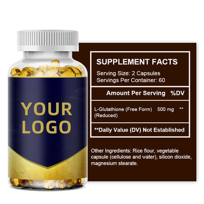 OEM Toptan 60 adet glutatyon 500 mg kapsül Güzellik Cilt Beyazlatma Ürün Glutatyon Kapsül