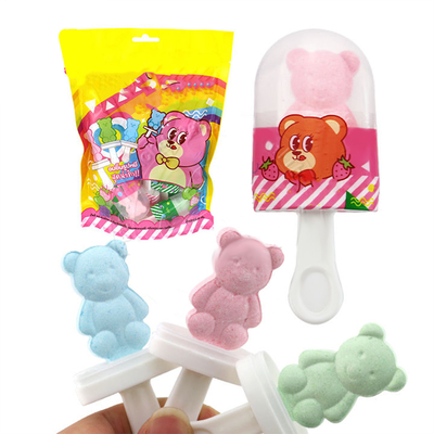 Torbalı Preslenmiş Şeker Oyuncak Ayı Lolipop / Ayı Tablet Lolipop Şekeri OEM