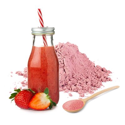 Bitki Taze Meyve Özü Katı İçecek OEM Pembe Çilek Tozu