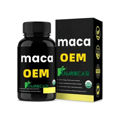 OEM siyah maca hapları erkek sağlık ürünleri siyah maca tozu erkekler maca nihai artı kullanın