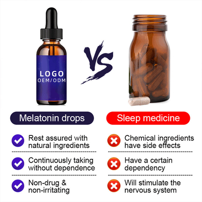 50ml 5Mg Biotin Kollajen Damlaları OEM Doğal Melatonin Damlaları Yetişkin Gece Uyku Yardımı