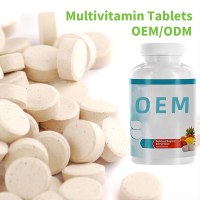 Gıda Sınıfı OEM Hapları Sağlık Vejetaryen Çiğnenebilir Multivitamin Tabletleri