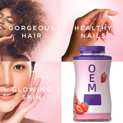 Saç Büyümesi Çilek Vitaminler Custom Özel Etiket