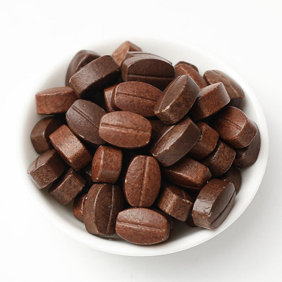 Vegan Şekersiz Şekersiz Instant Grain Kahve Şekli Çiğnebilir Kahve Fasulyesi Tablet Şeker